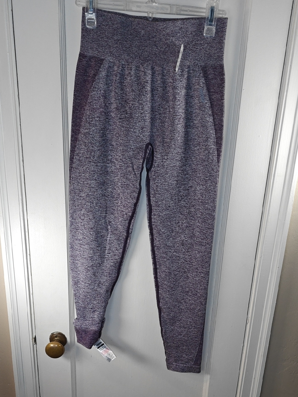Gymshark Flex Purple Heather Leggings with Dark Side Panels